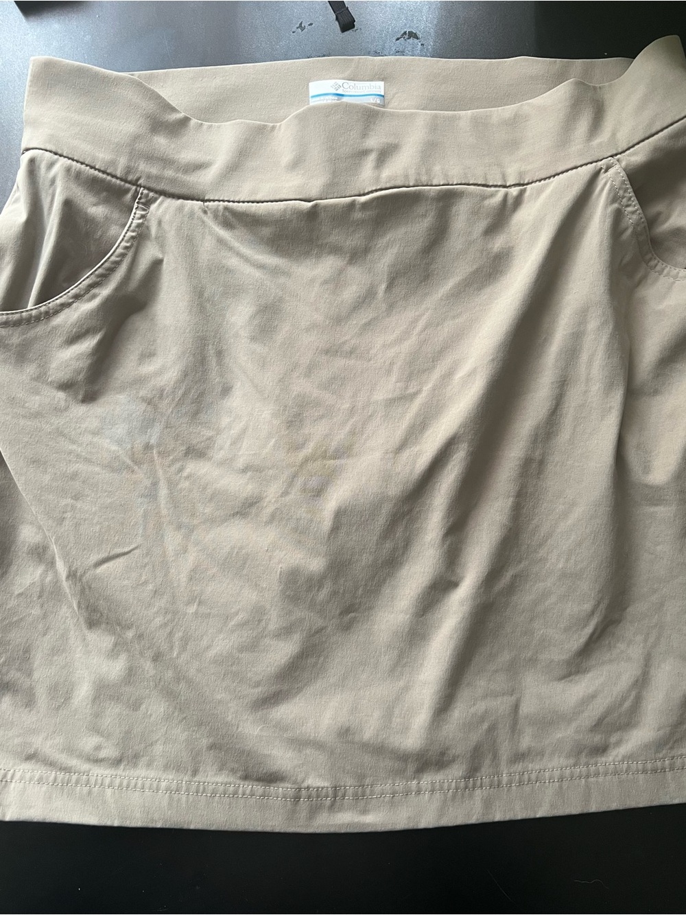Columbia Beige Lightweight Stretch Mini Skort